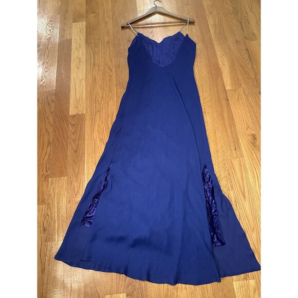 David & Johnny Vintage Purple Midi Gown Size 13/14 – Jeweled Strap Evening Dress - Picture 3 of 8